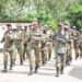 The Second Cohort of the PK Amoabeng Leadership  Scholar Program at a parade  at the Achiase Jungle Warfare School