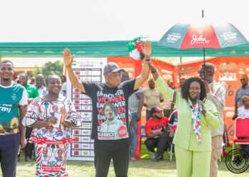 Professor Jane Naana Opoku-Agyemang and Hon. Samuel Okudzeto Ablakwa at the Launch of the North Tongu Youth Empowerment Program