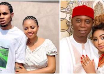 Regina Daniels with her brother, Sammy West, and Ned Nwoko