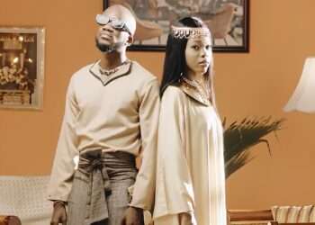 A screenshot from Mr Drew's Mood music video showing him and model Aaliyah
