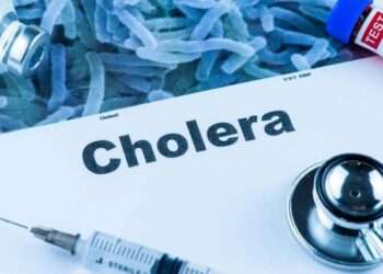 Close up of Cholera word disease and stethoscope,Medical health concept
