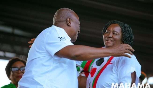 John Dramani Mahama, NDC’ s Presidential Candidate and Professor Jane Nana Opoku-Agyemang, NDC’s Running Mate