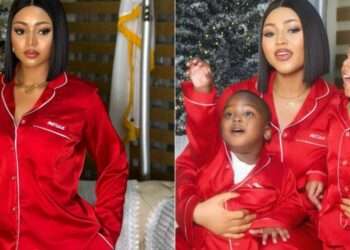 Regina Daniels with his two sons