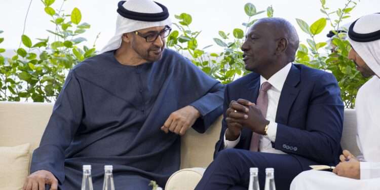 UAE President Sheikh Mohamed bin Zayed Al Nahyan and Kenyan President William Ruto