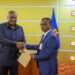 President John Dramani Mahama with Johnson Akuamoh Asiedu, Auditor General of Ghana, Asset Declaration