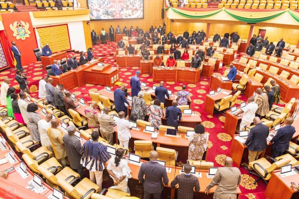 A scene from the proceedings of Parliament