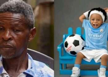 Mr Aloba and his grandson, Liam