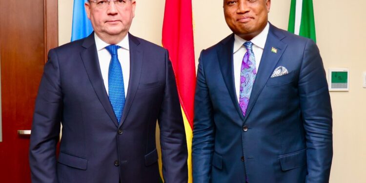 H.E. Sergei Berdnikov, Hon. Samuel Okudzeto Ablakwa, Minister, Russia, Ghana, Relations