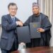 Hon. Samuel Okudzeto Ablakwa, Ghana’s Minister of Foreign Affairs and with His Excellency Yoshimoto Hiroshi, the Japanese Ambassador to Ghana