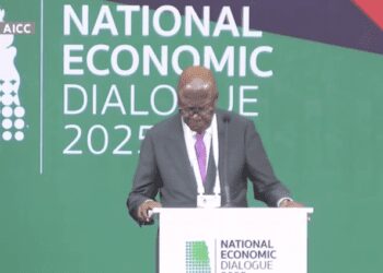 Dr Ishmael Yamson speaking at the closing session of the National Economic Dialogue