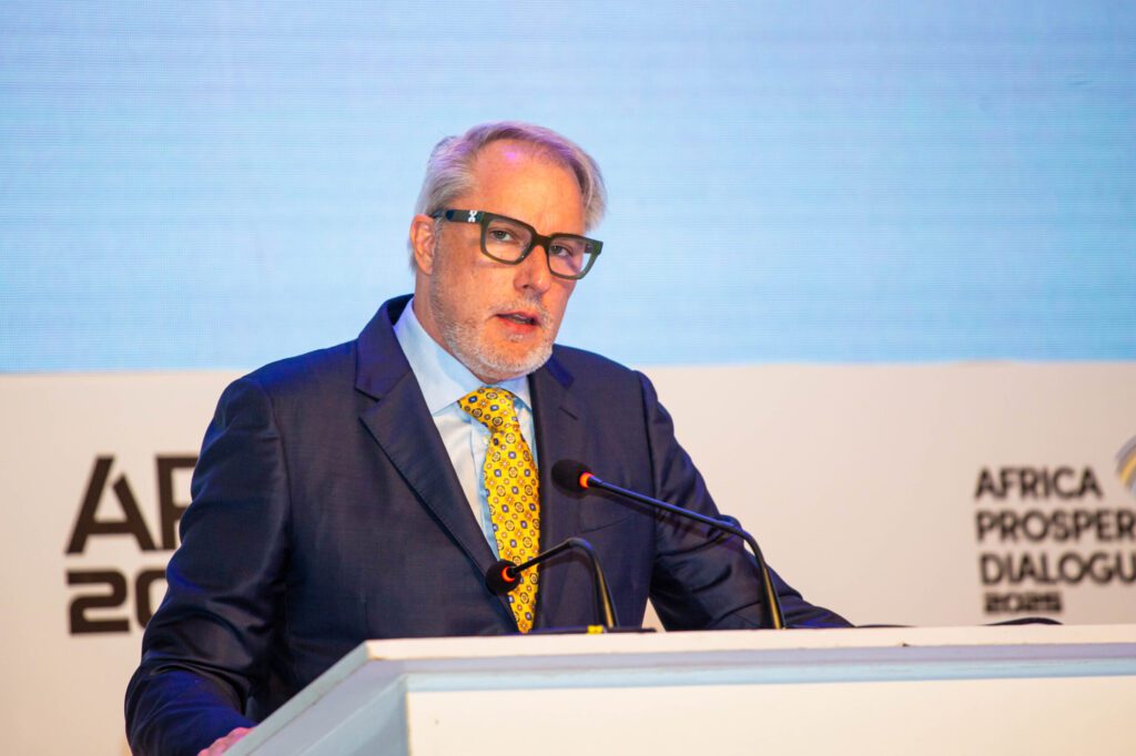 Mr. Stephen Blewett CEO of MTN Ghana speaking at the 2025 Africa Prosperity Dialogues scaled 1