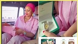 Regina Daniels with Rolex watch