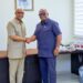 UNICEF Representative to Ghana, Mr. Osama Makkawi Khogali, meets with Chief Executive of the NHIA, Dr. Bampoe