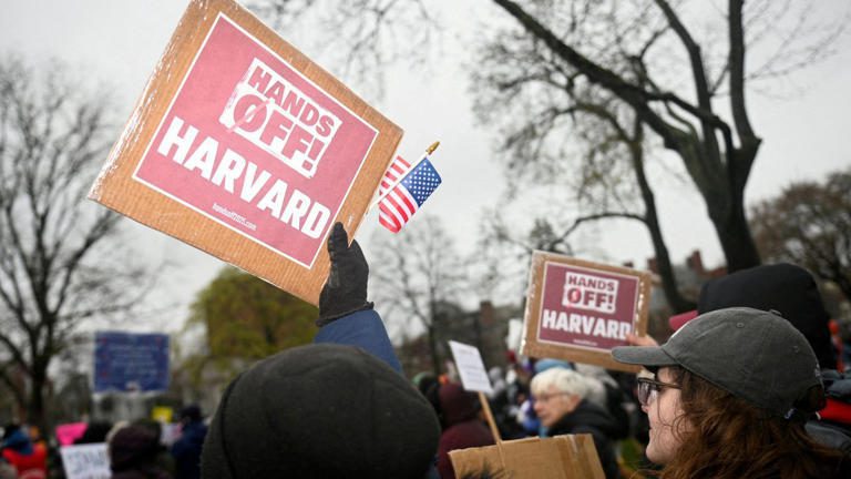 Protesters earlier this month at Harvard called on the university to resist interference by the federal government.