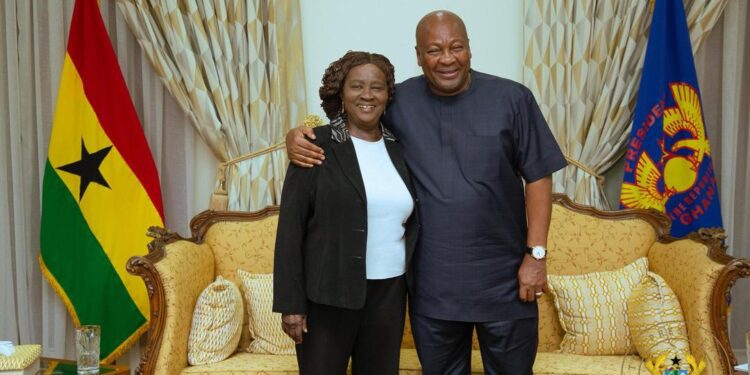 Vice President Naana Jane Opoku-Agyemang and President John Dramani Mahama