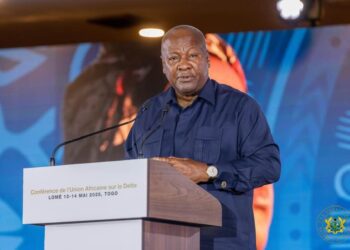 President of Ghana HE John Dramani Mahama, at the First African Union Debt Conference held in Lomé, Togo