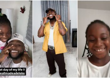 Davido with his daughter, Imade