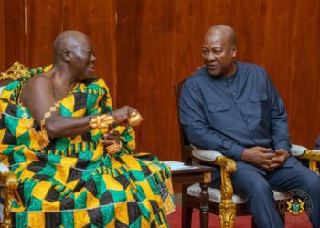 HE President John Dramani Mahama and Asantehene Nana Otumfuo Osei Tutu II