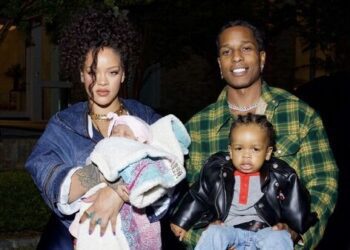 Rihanna and A$AP Rocky with their sons
