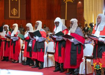 7 Supreme Court Judges being sworn in by President Mahama