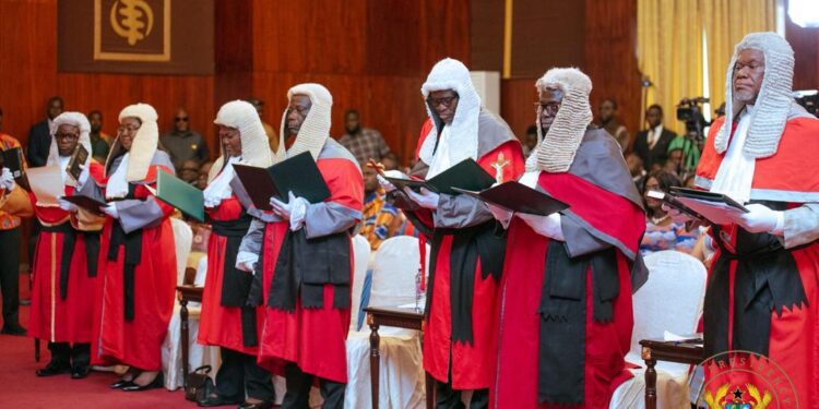7 Supreme Court Judges being sworn in by President Mahama