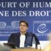 President of the European Court of Human Rights Mattias Guyomar speaks before issuing a judgment about alleged Russian violations in Ukraine since 2014, including the downing of Malaysia Airlines flight MH17, Wednesday, July 9, 2025 in Strasbourg, eastern France.