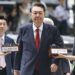 South Korea's former impeached president Yoon Suk Yeol, centre, arrives at a court to attend a hearing to review his arrest warrant requested by special prosecutors, in Seoul on July 9, 2025.