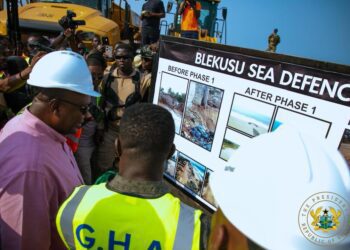 President Mahama @Blekusu Sea Defense Project Phase 2