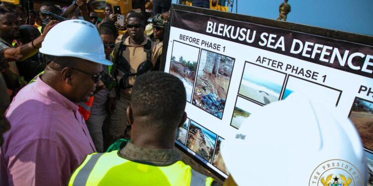 President Mahama @Blekusu Sea Defense Project Phase 2