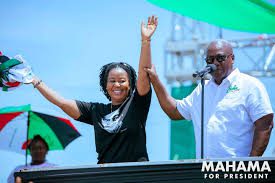 President Mahama with NDC Candidate for Ablekuma North Ewurabena Aubynn
