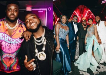 Adewale Adeleke with Davido, and some members