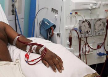 Patient receiving Dialysis treatment