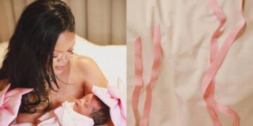 Rihanna with her baby girl