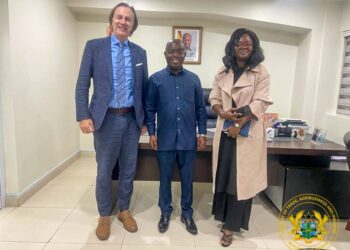 Mr. Luc Strybol, Vice President for the Americas and Africa at FIT, Hon. Sampson Ahi, Deputy Minister of Trade, Agribusiness and Industry, and Ms. Florence E.N.A. Acolatse, Trade Advisor at FIT’s Accra representation