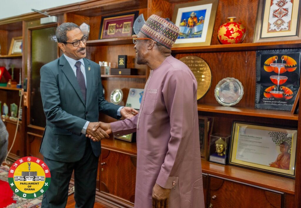 Sudanese Ambassador Pays Courtesy Call on Speaker Bagbin, Seeks Ghana’s Support for Peace 4 Bagbin with Ambassador