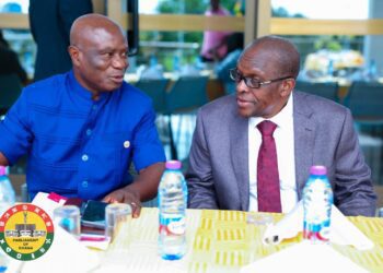 Rt. Hon. Alban Kingsford Sumana Bagbin, Speaker of Parliament with Professor Kwaku Atuahene-Gima, Founder and CEO of the Nobel International Business School