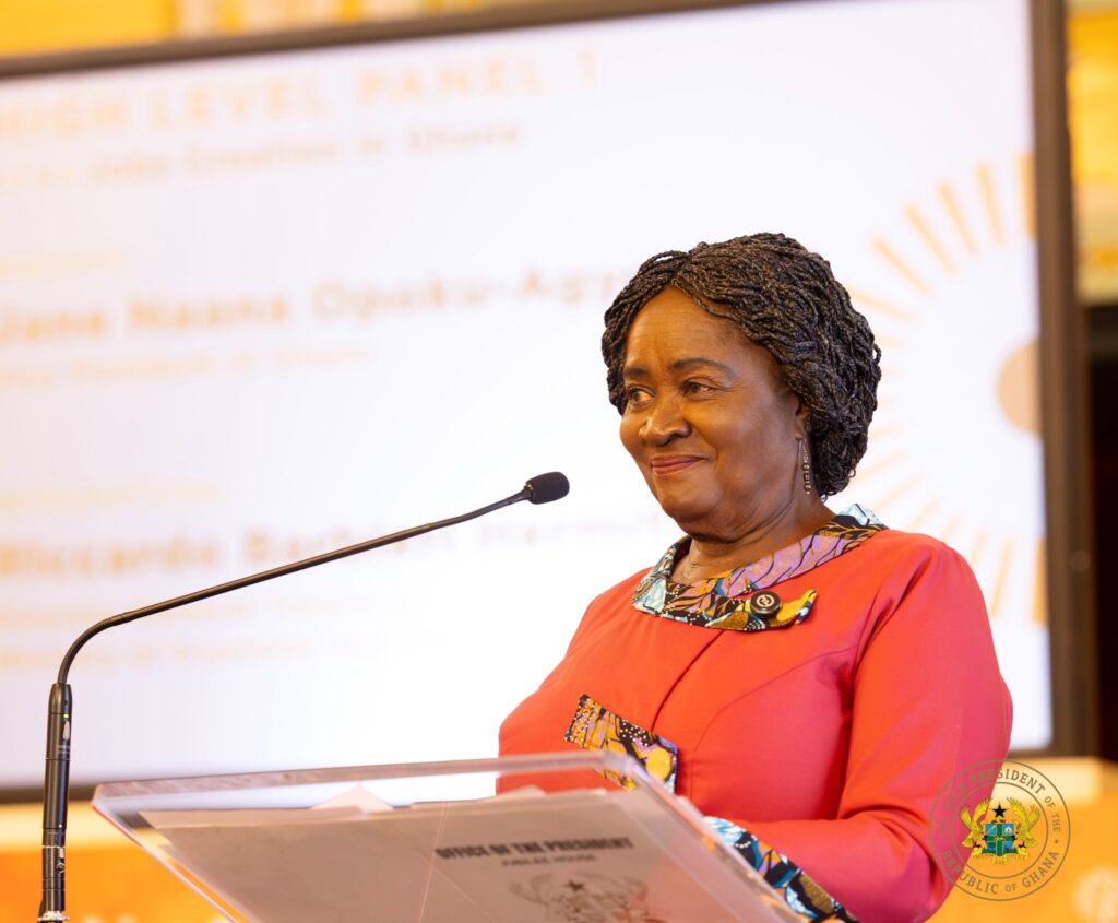 Ghana Backs Youth Creativity with Digital and Green Job Initiatives - Vice President @AGORA Conference 4 Ghana’s Vice President, Professor Naana Jane Opoku-Agyemang, speaking at the Africa Growth and Opportunity—Research in Action (AGORA) Conference in Palermo, Italy