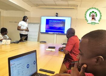 The Ghana Health Information Management System (GHIMS) officials engaging the staff of Tamale Teaching Hospital