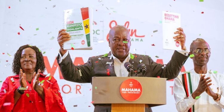 HE John Dramani Mahama at the launch of NDC 2024 Manifesto