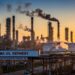 Sunset over Tema Oil Refinery (TOR) in Ghana