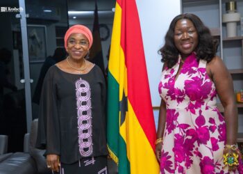 Hon. Elizabeth Ofosu-Adjare, Minister for Trade, Agribusiness and Industry, with Ms. Fatou Haidara, UNIDO’s Deputy Director General for Global Partnerships