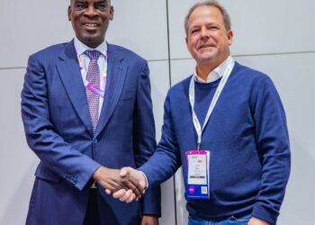 Ghana's Minister for Education and Member of Parliament for Tamale, Hon Haruna Iddrisu, engages with the Vice President of Google on the sidelines of the Generative AI summit in the United Kingdom
