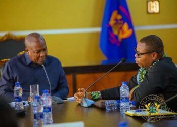 President John Dramani Mahama (L) Franklin Cudjoe, Founding President IMANI Centre for Policy and Education (R)