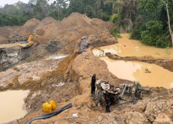 Illegal mining site