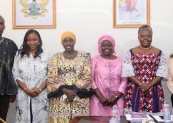 Hon. Emelia Arthur, Minister for Fisheries and Aquaculture Development, with Blue Ventures Delegation