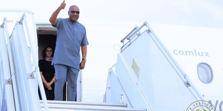 His Excellency, President John Dramani Mahama depart to Dubai, United Arab Emirates and a state visit to Zambia