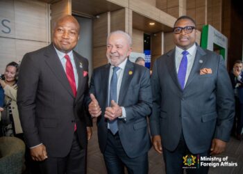 Ghana’s Foreign Affairs Minister, Samuel Okudzeto Ablakwa with Brazilian President Luiz Inácio Lula da Silva