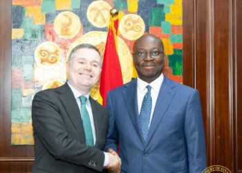 Ghana's Finance Minister Dr. Cassiel Ato Forson with Managing Director and Chief Knowledge Officer of the World Bank, Paschal Donohoe