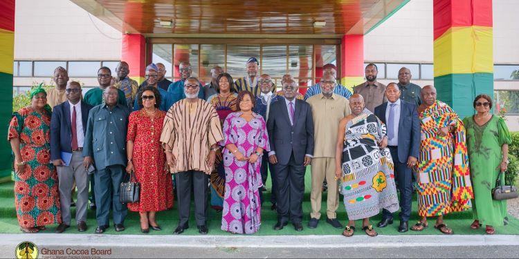 COCOBOD Proposes Bold Financing Reforms to Council 1 Dr. Randy Abbey and COCOBOD Top Management, with Members of the Council of State