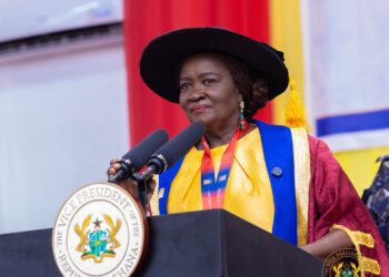Vice President: Knowledge Must Serve Society 2 Ghana’s Vice President, Professor Naana Jane Opoku-Agyemang, speaking at the University of Cape Coast's special congregation for the confernment of the Distinguished Fellow Award on her